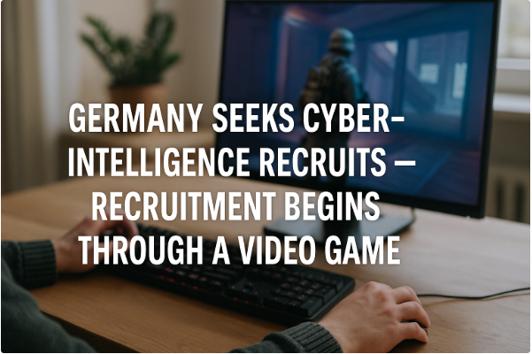 Germany Seeks Cyber-Intelligence Recruits—Recruitment Begins Through a Video Game